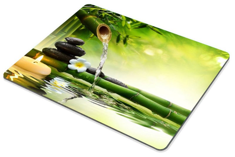 Smooffly Nature Gaming Mouse Pad with Spa Stones, Zen Garden Theme, Magical Jasmine Flower Japanese Design - Image 3